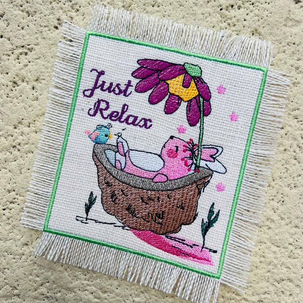 Adorable Embroidered Bunny Relaxing Mat